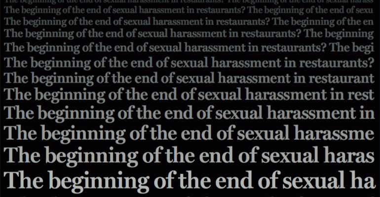 What’s the future of sexual harassment at restaurants?