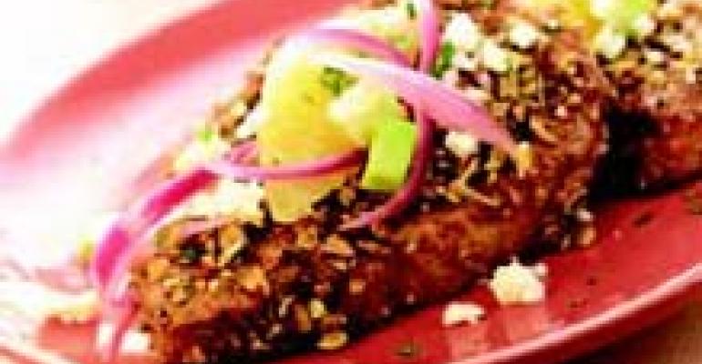 Pumpkin Seed-Crusted Pork Medallions with Wisconsin Cotija Cheese