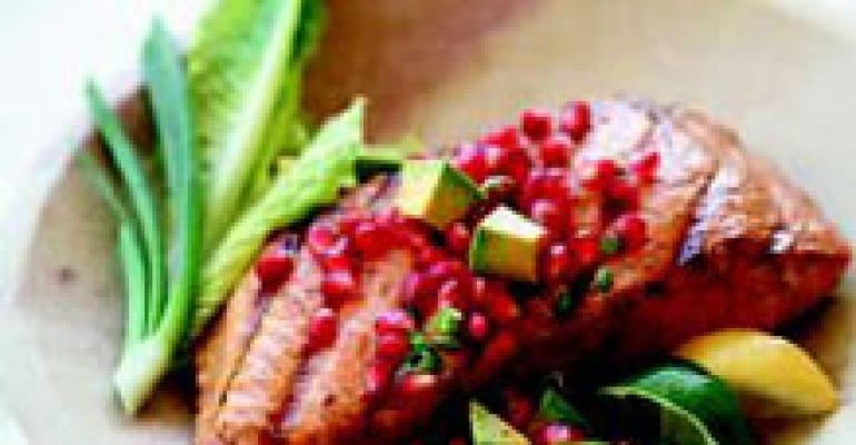 Pomegranate and Avocado Salsa for Roasted Salmon