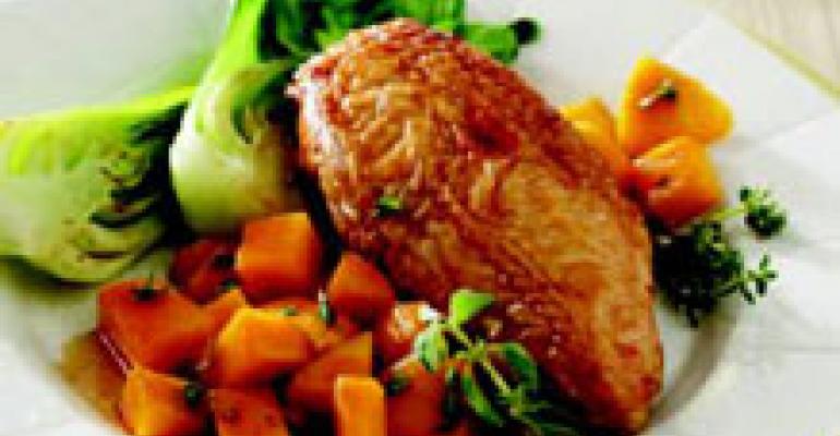 Soy-Marinated Roasted Chicken with Mangos