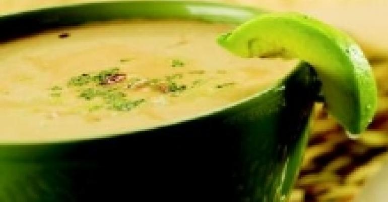 Southwestern Pumpkin Soup with Avocado and Jalapeno Salsa