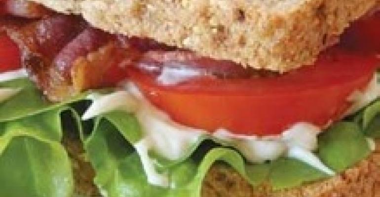 Basil, Bacon, Lettuce, Tomato Sandwich