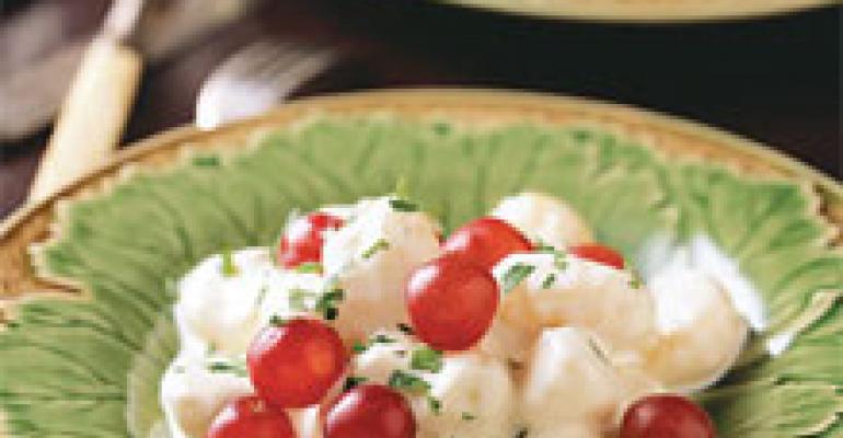 Gnocchi in Gorgonzola Cream with Red Grapes