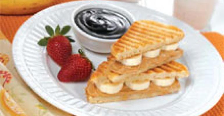 Chocolate &amp; Peanut Butter Grilled Breakfast Panini