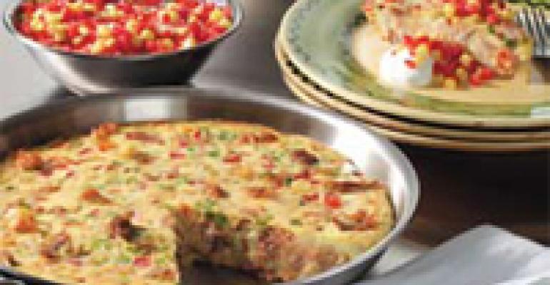 Turkey Frittata Hash with Red Pepper Corn Relish