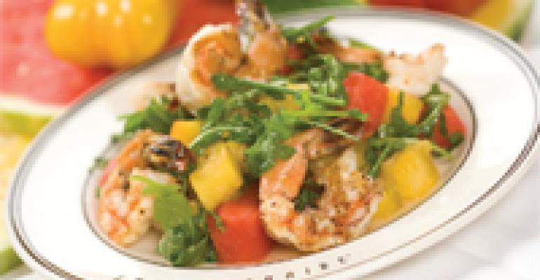 Grilled Mexican Shrimp and Watermelon Salad
