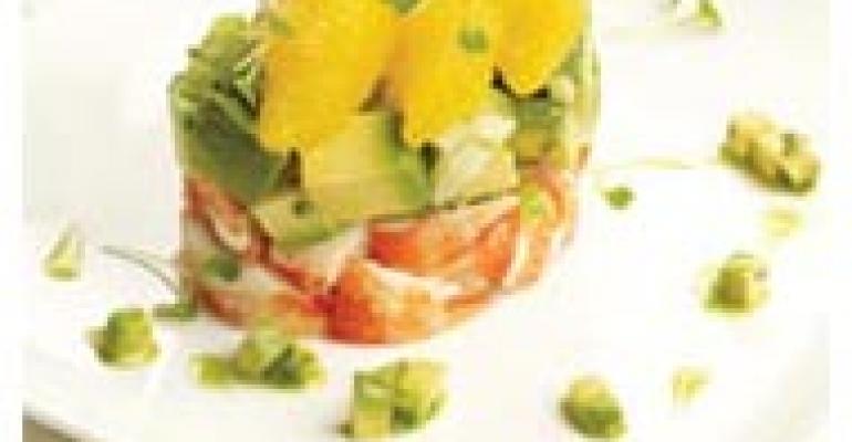 Lobster, Avocado and Aromatic Vegetables with Cilantro Mint Vinaigrette
