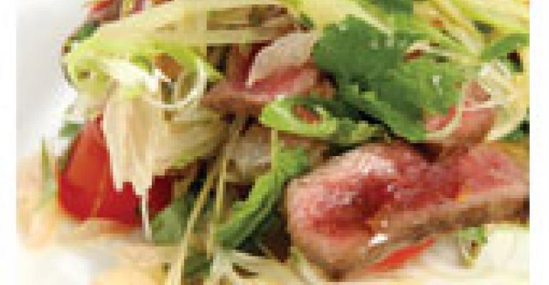 Spicy Venison Salad with Pomelo and Pickled Mango