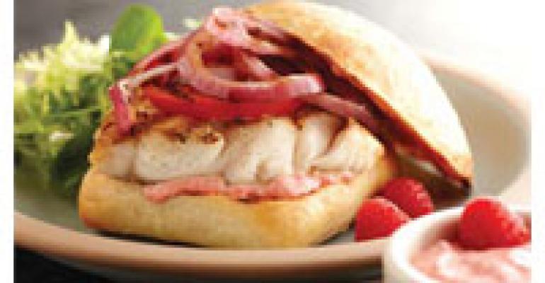 Rock Cod Sandwich with Raspberry-Chipotle Mayonnaise