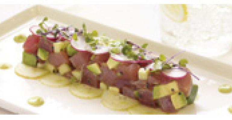 Tuna Tartare with Avocado, Scallions and Organic Soya