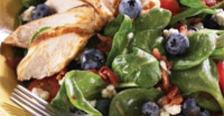 Blueberry and Spinach Salad with Hot Bacon Dressing