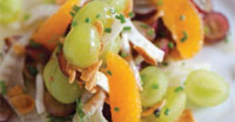 Grape, Toasted Almond and Shaved Fennel Salad with Vanilla-Grape Vinaigrette
