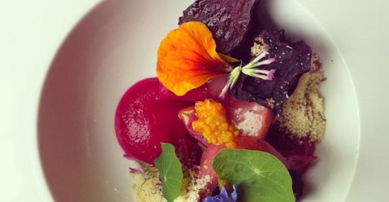 Chef Kevin Sousa captured a beet dish in an Instagram photo
