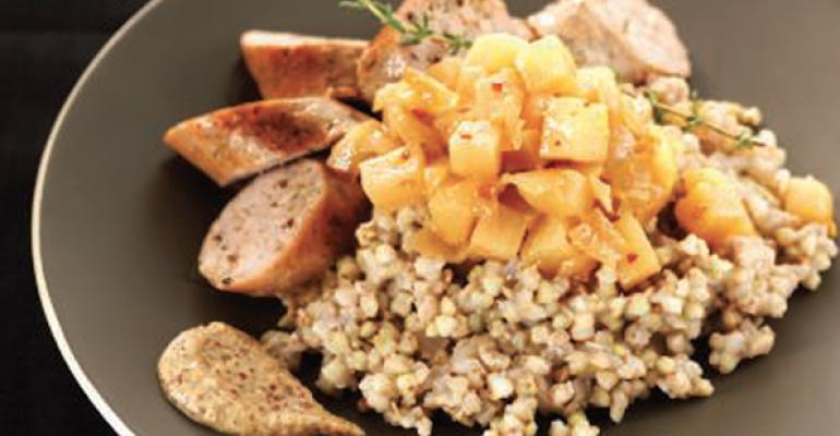 Buckwheat Risotto with Pear-Cippolini Chutney