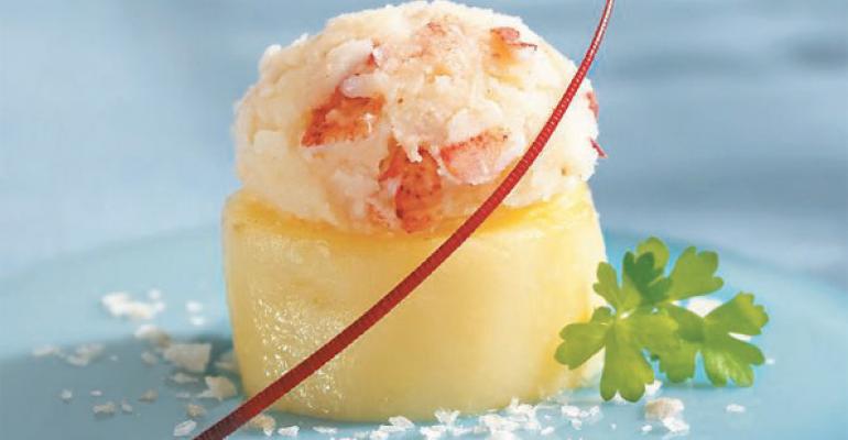 Confit of Potato with Lobster Mash