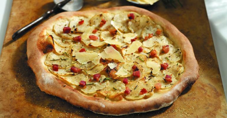 Sophia Pizza of Thinly Sliced Potatoes, Pancetta, Rosemary and Olive Oil