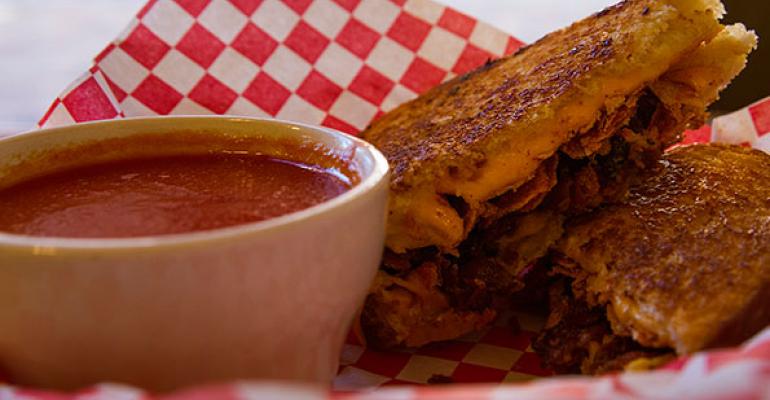 TomChee39s BBQBacon features BBQ potato Chips bacon and American cheese on white
