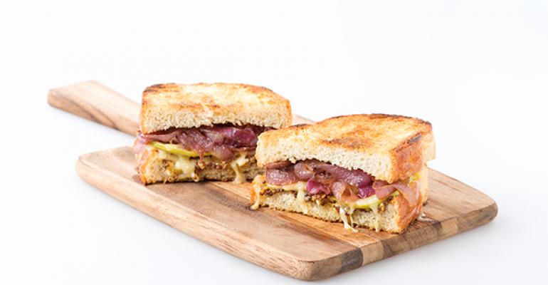 Caramelized Red Onion and Apple Grilled Cheese Sandwich