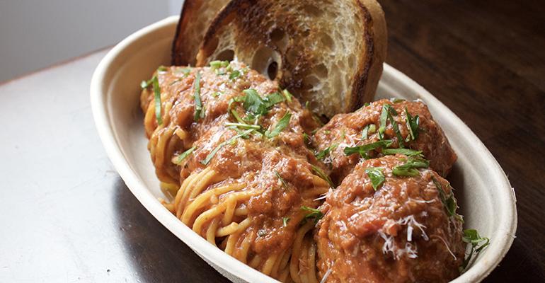 Traditional favorites like spaghetti and meatballs share the menu with more contemporary pasta creations
