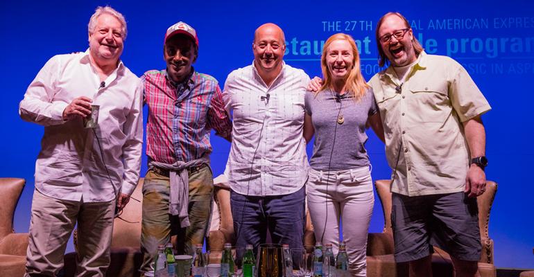 Mentors from left Jonathan Waxman Marcus Samuelsson Andrew Zimmern Christina Tosi and Wylie Dufresne