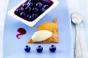 Meyer Lemon Granita with Braised Blueberries and Bay Leaf Ice Cream