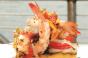 Seared Shrimp with Roasted Pepper Salad and Grilled Parmesan Polenta