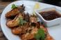 From the ROKU menu Spicy prawns with chili sauce and cilantro